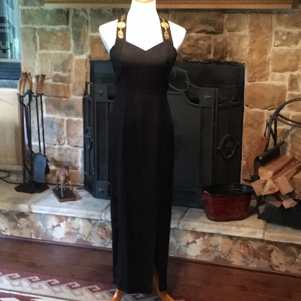 Black formal dress.